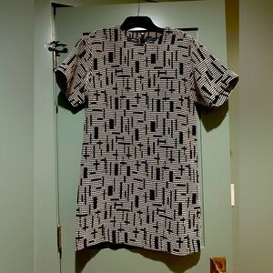Apiece Apart Winter Shift Dress - Brown and White Dot Pattern